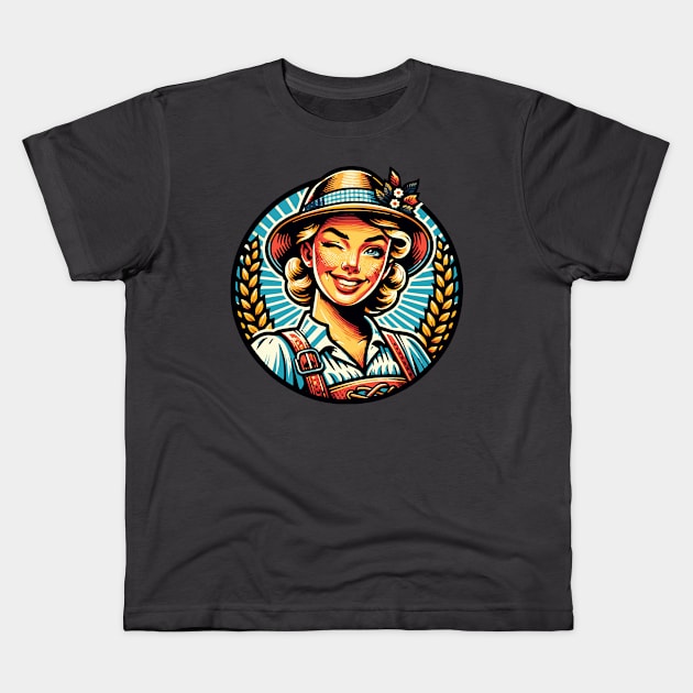 Bavarian Woman Kids T-Shirt by JSnipe